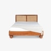 Abacus Solid Wood Queen  Size Upholstered Bed Without Storage (Kiara Finish)