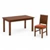 Globally Indian Celeste Solid Sheesham Wood 6 Seater Dining Table Set 6 Chairs Terracotta Orange