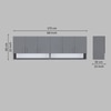 6 Doors Modular Wall Mounted Kitchen Cabinet With Organizer Shelf In Slate Grey Finish