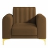 Veniza Velvet 1 Seater Sofa In Brown Colour