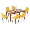 Atlas Crest Solid Wood 6 Seater Dining Table with 6 Rickman Lounge Chair
