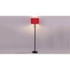 Harmony Red Fabric Floor Lamp with Black Iron Base