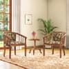 Bella Solid Wood Lounge Chair Finish Teak with Chintz Floral Colour