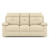 Raphael Leatherette Three Seater Manual Recliner in Off White Colour