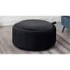 Loofy Ottoman with Strage Color in Black