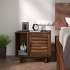 Terence Solid Wood Bedside Table in Teak Finish