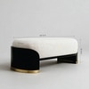 Belmora Curve Metal Bench in White Finish
