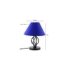 Marillyn Blue Fabric Shade Table Lamp with Black Iron Base