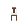 Tessa Solid Wood Dining Chair In Sienna Teak Finish With Wheat Brown Colour Fabric