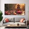 The Castle Decor Goddess Laxmi Wall Painting Wooden Framed 27x48 Inch (Style 10)