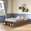 Toshi Platform Box & Drawer Storage Bed In Classic Walnut