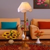 Devansh Shelf Wooden Floor Lamp