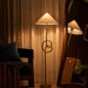 Knot Handicrafted Floor Lamp in Brushed shiny crome finish and White Colour