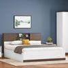 Riley Dual Tone Queen Size Box Storage Bed In White Finish