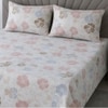 Suri White Floral 400 TC Cotton Flat Queen Size Bedsheet with 2 Pillow Covers – Threads