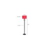 Harmony Red Fabric Floor Lamp with Black Iron Base