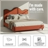 Solara Wave Luxe King Size Bed in velvet With Oak wood Frame & Hydraulic Storage