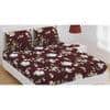 Roman Brown Abstract 180 TC Cotton Double Size Bedsheet with 2 Pillow Covers