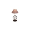 Milani Grey cotton Table lamp with Iron Base