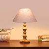 Devansh Grey Cotton Table Lamp With Wood Natural Base (10X10X16) Inches)-32