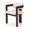 Burbon Solid Wood Upholstered Dining Chair in Walnut Finish