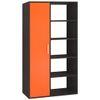 Nikola Large Crockery cum Bookshelf and Divider Unit in Antique Ebony Light Orange Colour