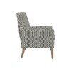Leston Printed Infinity Grid Fabric Lounge Chair in Green Colour