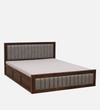 Dijon Sheesham Wood Queen Size Bed in Provincial Teak Finish With Box Storage 60x78 inches
