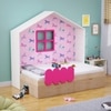 Little Hut Bed 6X4 Drawers On Wheels In Pink Colour53