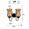 Devansh Metal Electric Wall Light in black Colour with Lavender Shade Count of 2 Lights