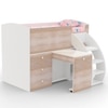 Fun House Loft Bed Ith Integrated Pull Out Desk Oak In Oak Colour
