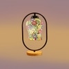 Devansh Multicolor Glass Wooden & Iron  Table Lamp -17 Inch Height  -Ag