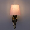Devansh Metal Electric Wall Light in Antique Gold Colour with Grey Shade Count of 1 Light