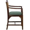 Provincial Cane & Suede Green Accent Chair