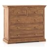 Tuscany Solid Wood Chest of 5 Drawers in Natural Teak Finish