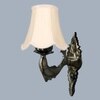 Devansh Gold Antique Wall Mounted Lamp With Off-White Cotton Shade