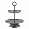 Metalsmith Two Tier Serveware Stand with Ring Handle Silver Finish