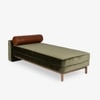 Solace Solid Wood Day Bed with Arm in Green Colour