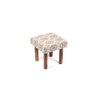 Kingsville Solid Wood Stool in Grey Traditional Motif Design Jackard fabric