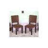 Newport wood Set of 2 Dining Chairs in Taupe Brown Velvet Upholstery with MAHAGONY FINISH