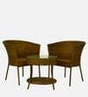Lismore  Wicker Table And Chair Set In Beige Brown Dual Tone Finish