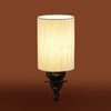 Devansh Metal Electric Wall Light in Antique Gold Colour with off-white Shade Count of 1 Light