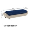 Marko Velvet 2 Seater 4 Feet Ottoman Bench in Navy Blue & Cream  Color