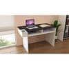 Ariana Study Desk with Shelves and Covered Storage cum Wire Extension Box in Ivory Antique Ebony Colour