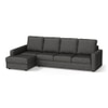 Apollo Compact Sofa (Colour : Steel, Cushion : Hard, Back Type : High Back, Seating Capacity : Left Aligned 3 Seater + Left Aligned Chaise + Ottoman)