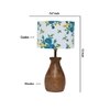 Devansh Multicolor Cotton Table Lamp With  Wood Natural Base (7X13 Inches)-14