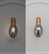 Zen Single Light Wall Fitting In Brass Finish Metal With Gray Glass