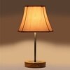 Devansh Off-White Cotton Vintage Curtain Pleated   Lamp With Natural  Wood Base  & Steel Pipe  (12X17.75)