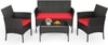 Carry Bird Wicker  Outdoor Set in Black Colour (2 Seater Sofa, 2 Chairs & 1 Table)