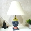Multicolour Handpainted And Hancarved Distress Wooden Table Lamp